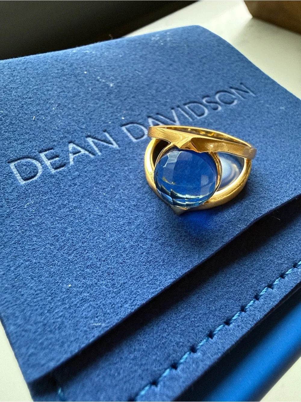 Dean Davidson Mini Galleria Ring color Midnight Blue/ Gold Ring Size 7